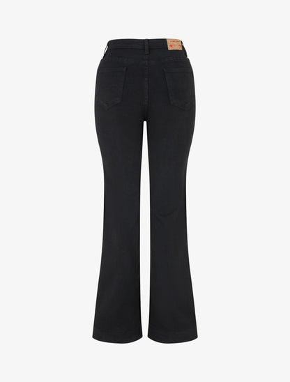 Jean droit taille haute - Noir - 2