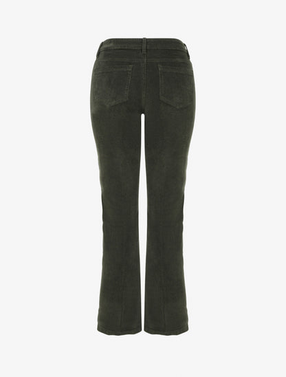 Pantalon côtelé à boutons décoratifs - Kaki - 2
