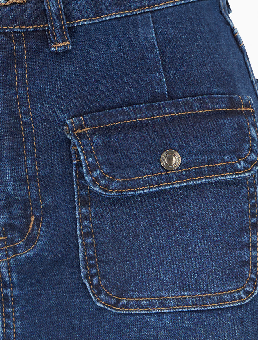 Jupe en denim à 4 poches - Bleu denim - 3