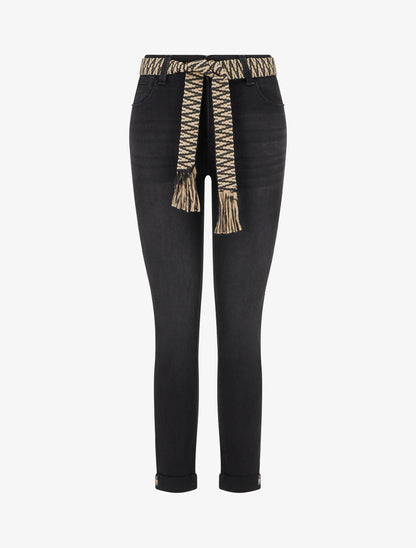 Jean à revers coupe skinny - Noir - 1