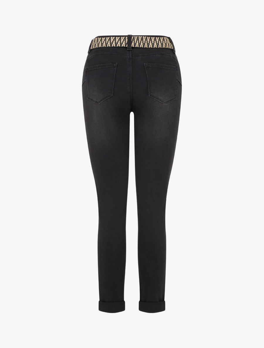 Jean à revers coupe skinny - Noir - 2