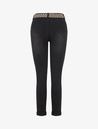 Jean à revers coupe skinny - Noir - 2