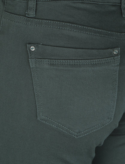 Jean slim stretch à taille haute - Vert sapin - 3