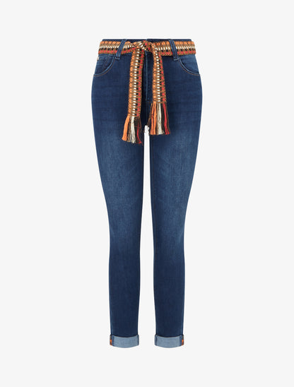 Jean à revers coupe skinny - Bleu denim - 1