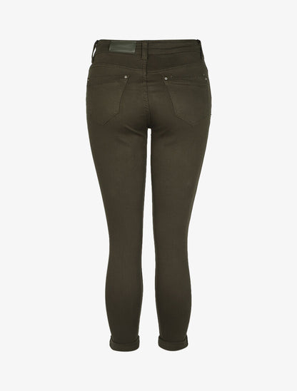 Jean slim stretch à taille haute - Kaki - 2