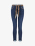Jean à revers à détail imprimé coupe slim - Bleu denim - 1