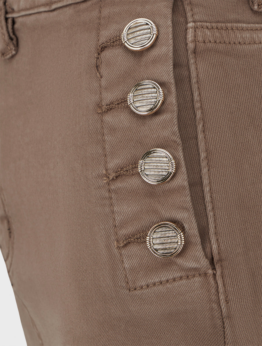 Jupe crayon en jean à poches boutonnées - Marron clair - 3