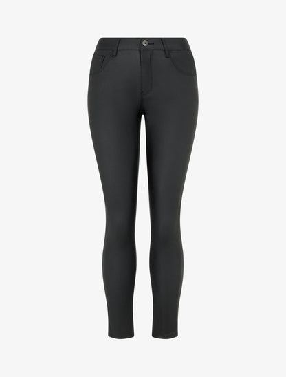 Jean skinny effet ciré - Noir - 1