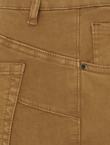 Jean slim uni à taille haute - Jaune moutarde - 3
