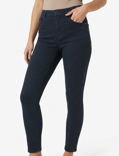Jeans skinny effen met hoge taille - Nachtblauw