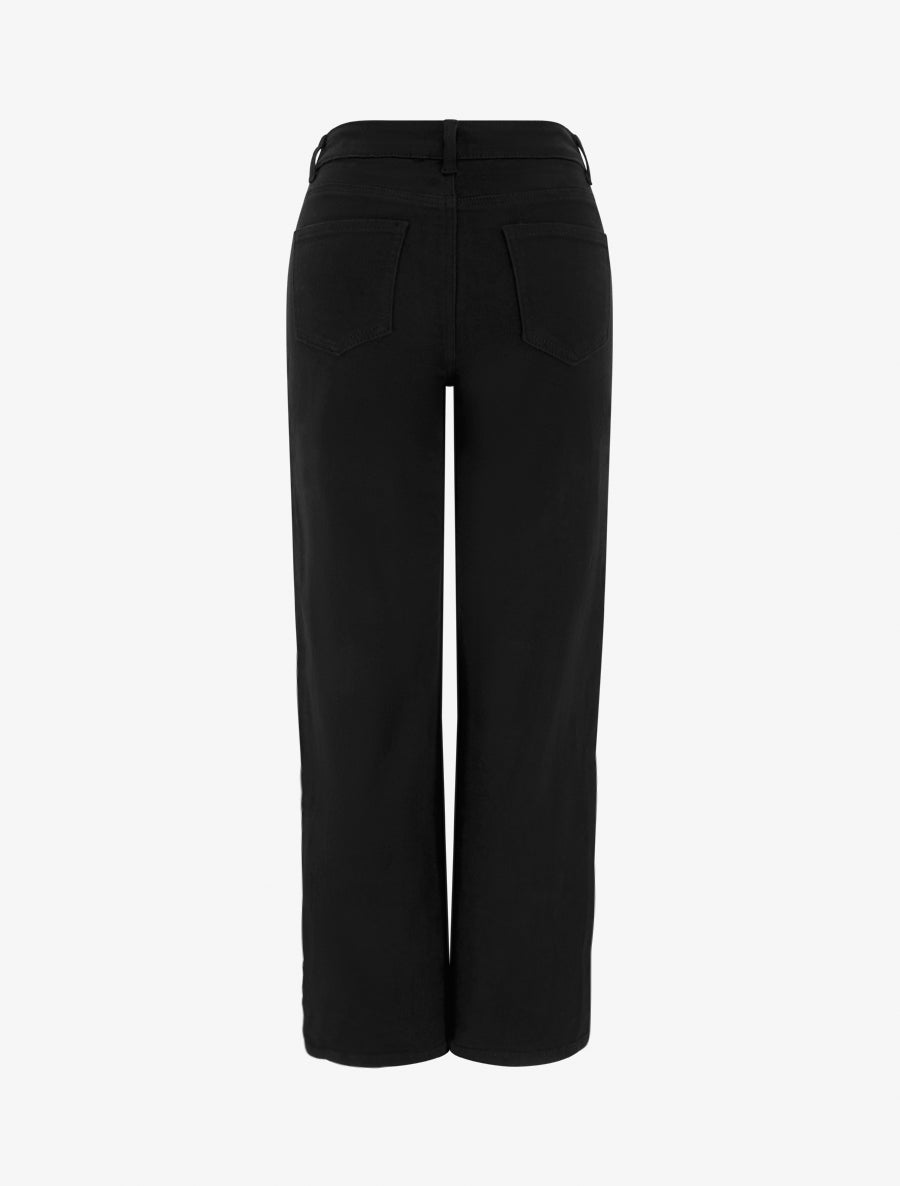 Jean wide leg uni à taille haute - Noir - 2