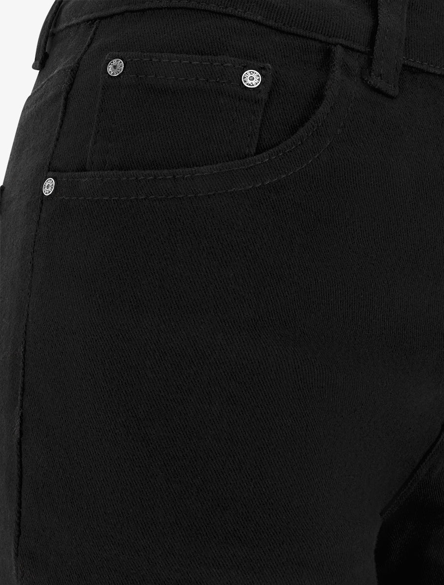 Jean wide leg uni à taille haute - Noir - 3