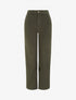 Jean wide leg uni à taille haute - Kaki - 1