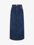 Jupe longue en jean poches boutonnées - Bleu - 1