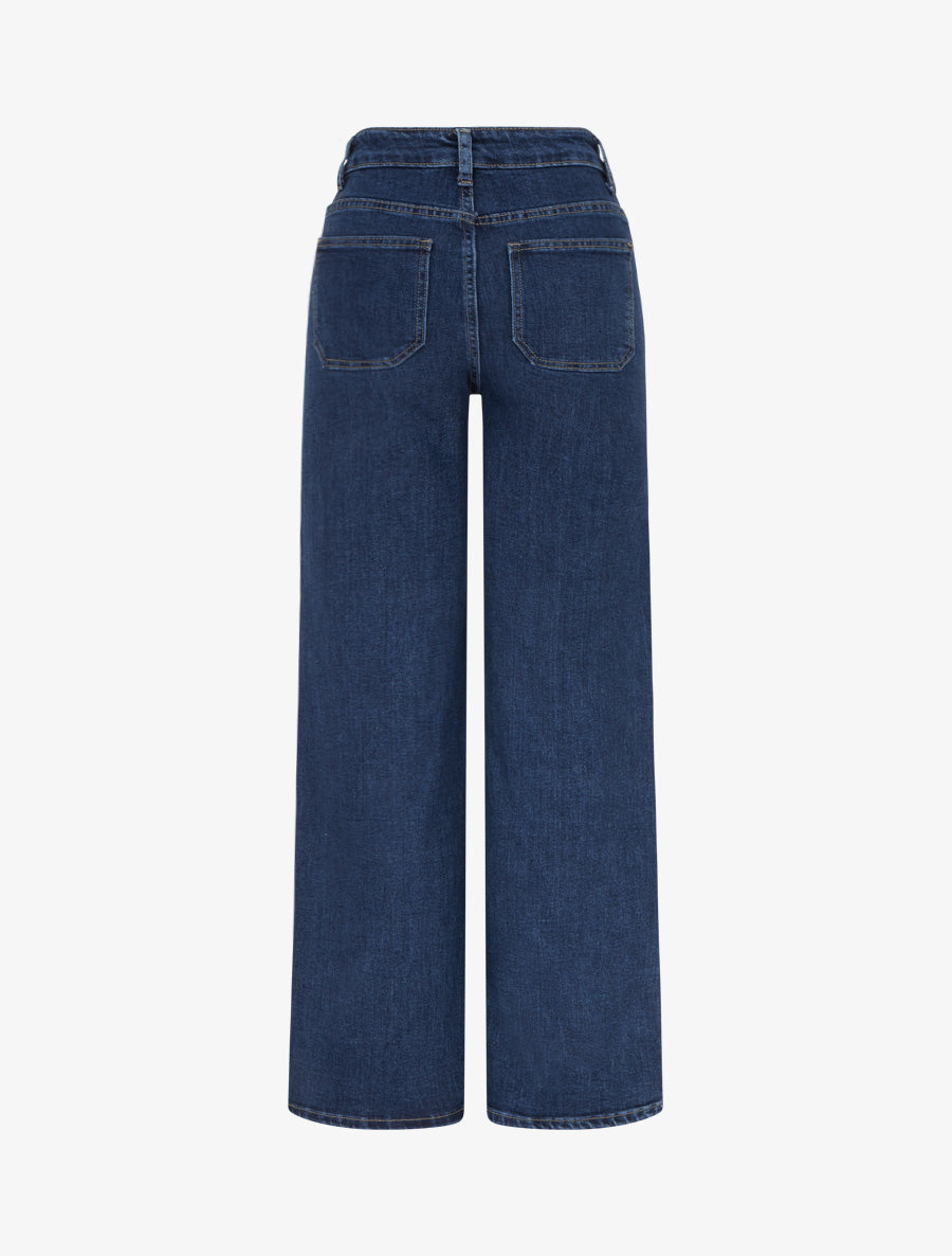 Jean wide leg à poches plaquées - Bleu denim - 2