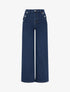 Jean wide leg à poches boutonnées - Bleu denim - 1