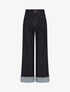 Jean wide leg à revers - Bleu brut - 1