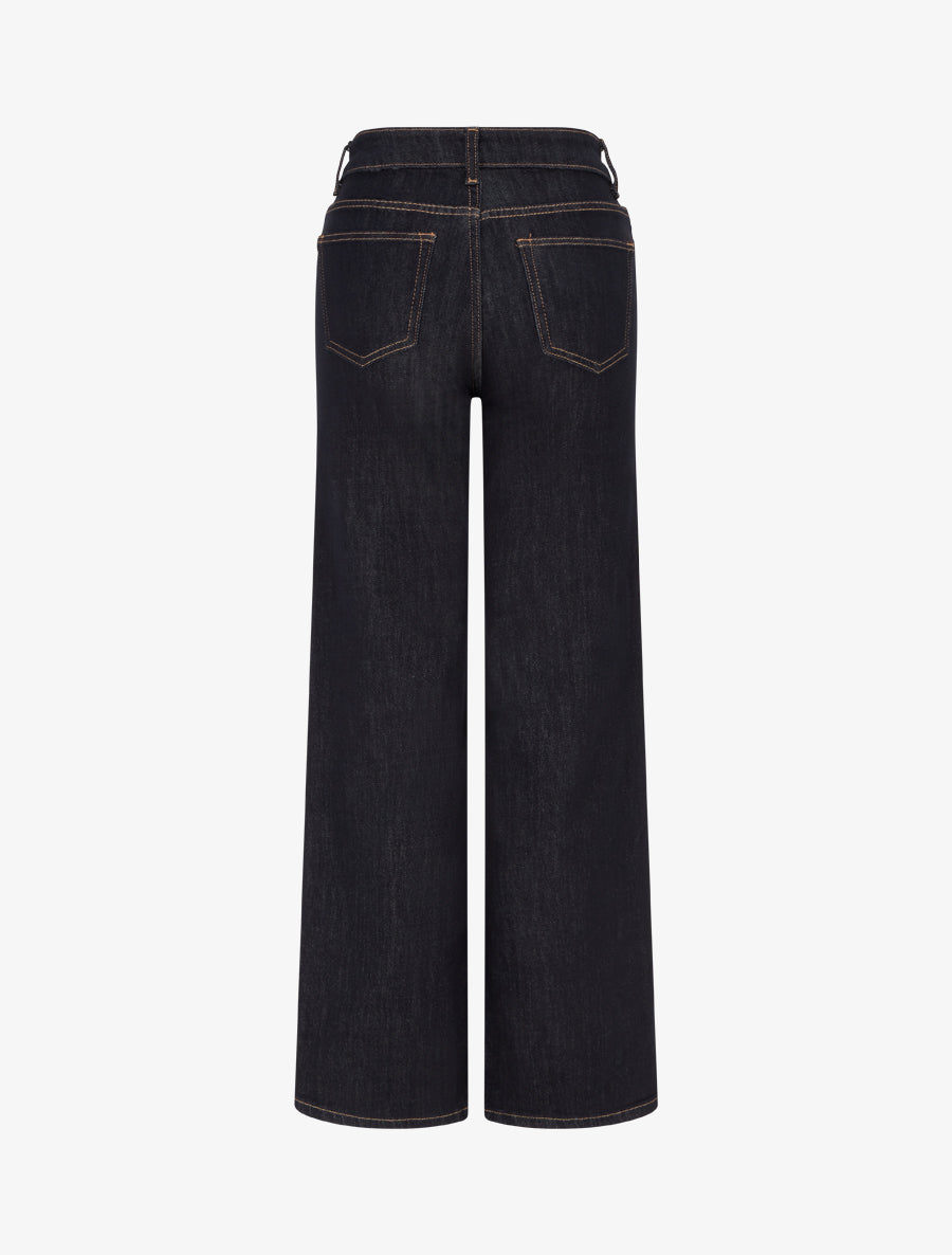 Jean wide leg poches plaquées - Bleu brut - 2