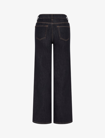 Jean wide leg poches plaquées - Bleu brut - 2