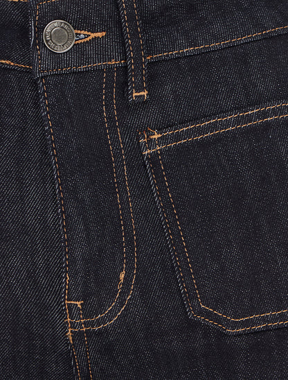 Jean wide leg poches plaquées - Bleu brut - 3