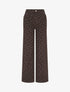Jean imprimé à pois coupe droite - Marron - 1