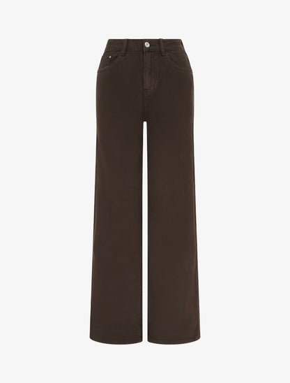 Jean uni wide leg - Marron - 1