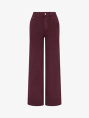 Jean uni wide leg - Lie de vin - 1