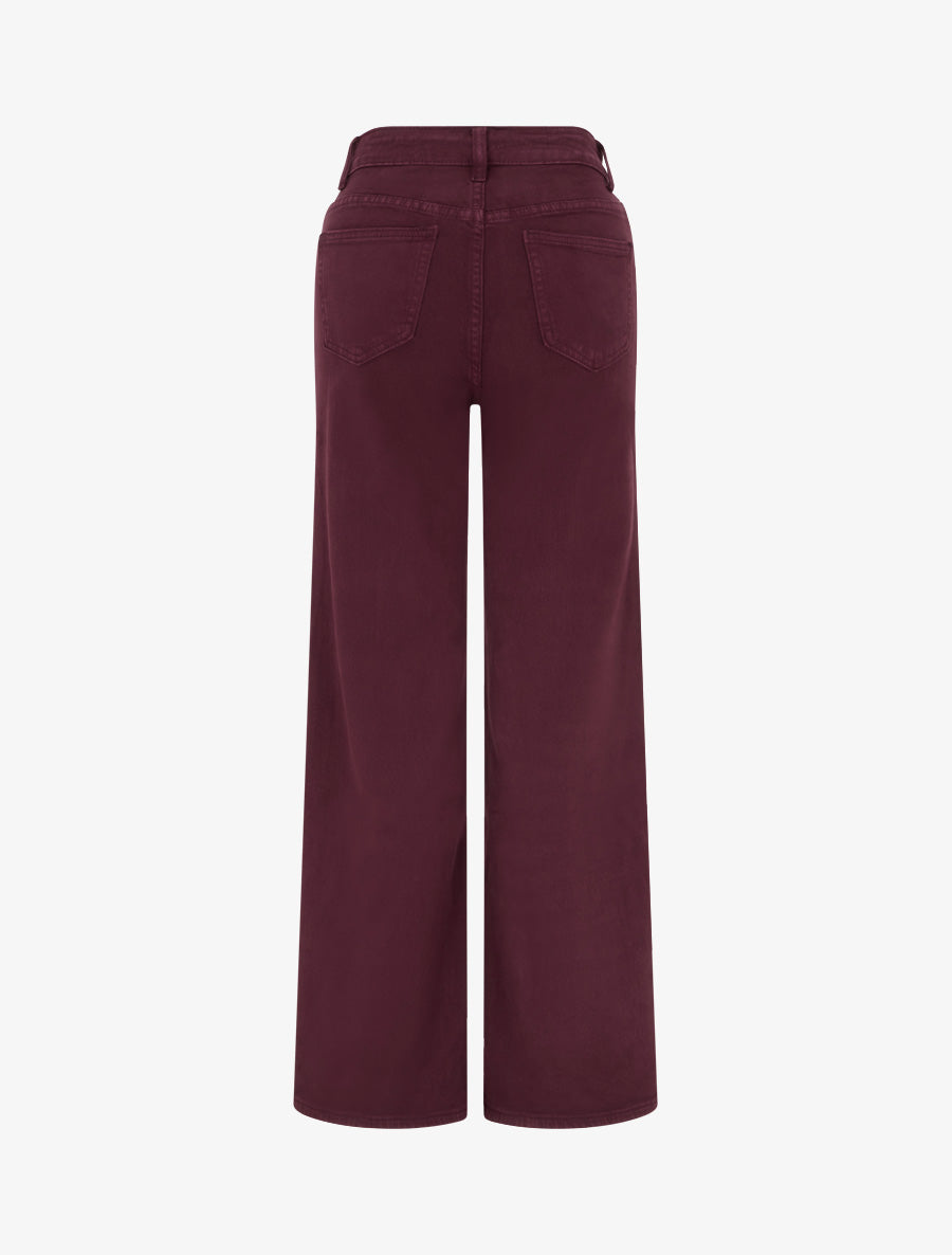 Jean uni wide leg - Lie de vin - 2