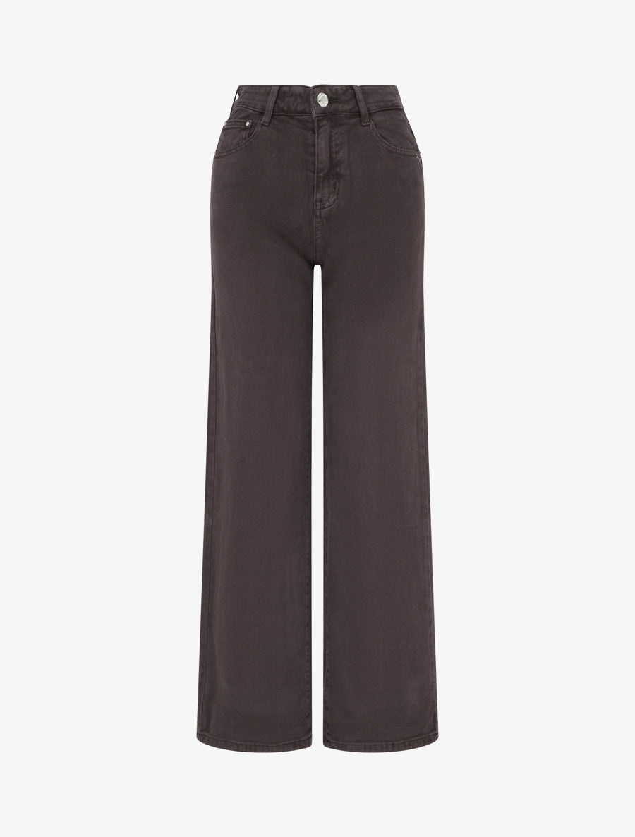 Jean uni wide leg - Marron/gris - 1