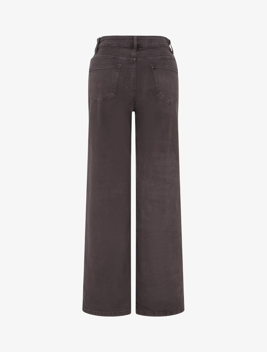 Jean uni wide leg - Marron/gris - 2