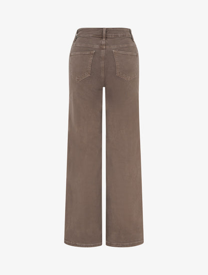 Jean uni wide leg - Taupe foncé - 2