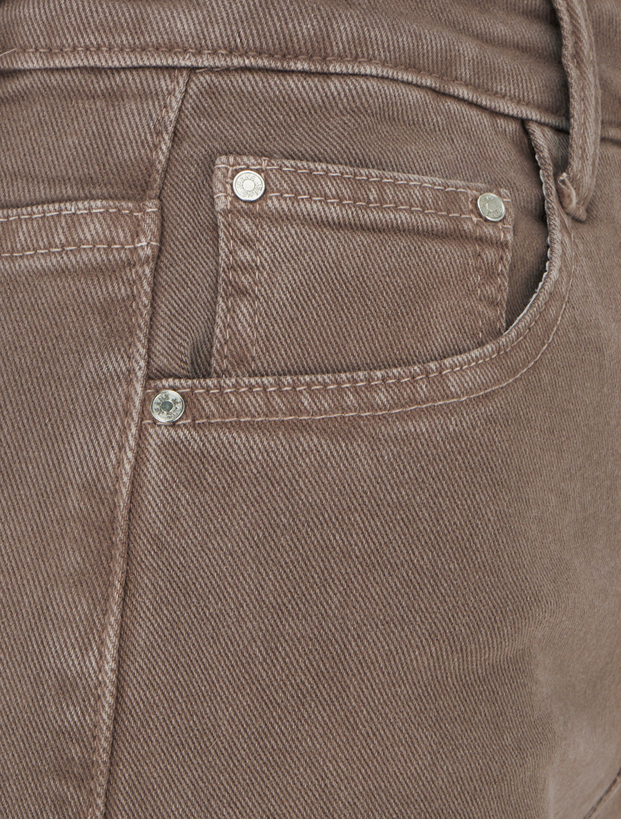 Jean uni wide leg - Taupe foncé - 3