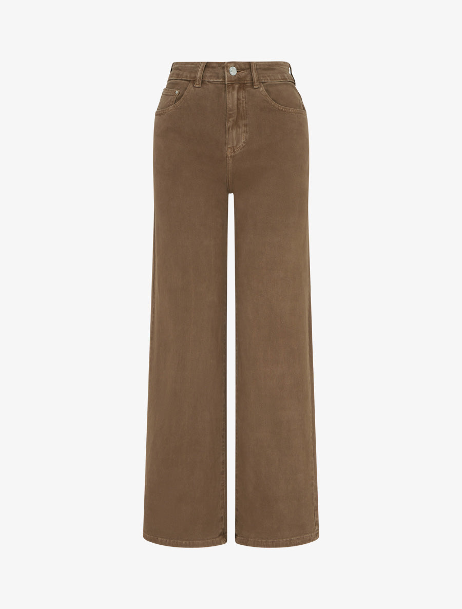 Jean uni wide leg - Camel - 1