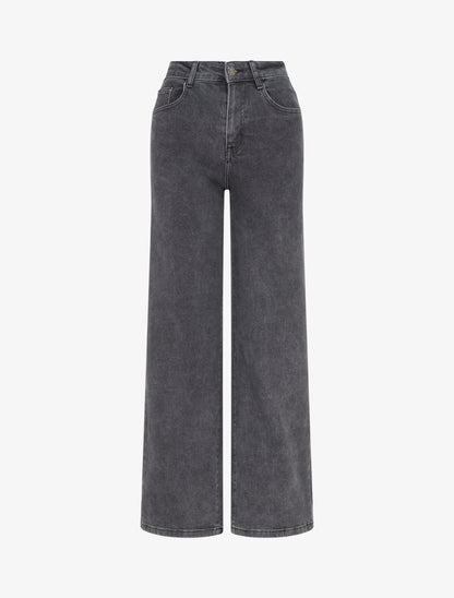 Jean classique wide leg - Gris - 1