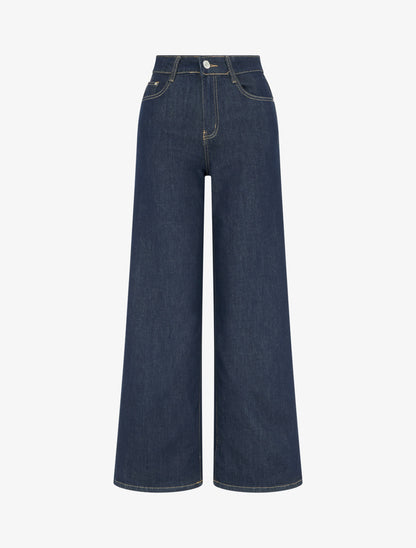 Jean grande taille wide leg - Bleu brut - 1