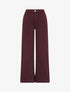 Jean wide leg uni taille haute - Lie de vin - 1