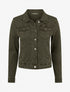 Veste en jean unie coupe droite - Kaki - 1