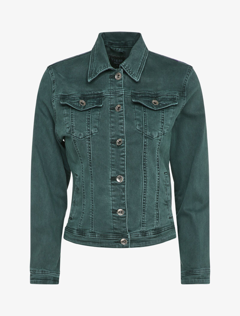 Veste en jean stretch - Vert - 3