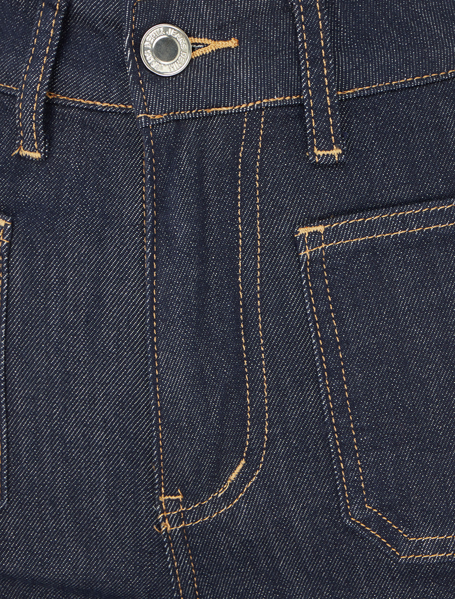 Jean wide leg taille haute à 4 poches - Bleu brut - 3