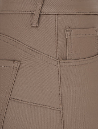 Pantalon flare enduit - Taupe foncé - 3
