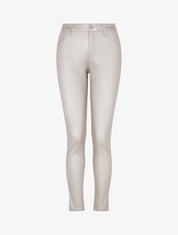 Pantalon slim en simili effet enduit - Argent rosé - 1