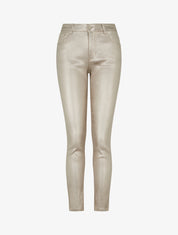 Pantalon slim en simili effet enduit - Or clair - 1