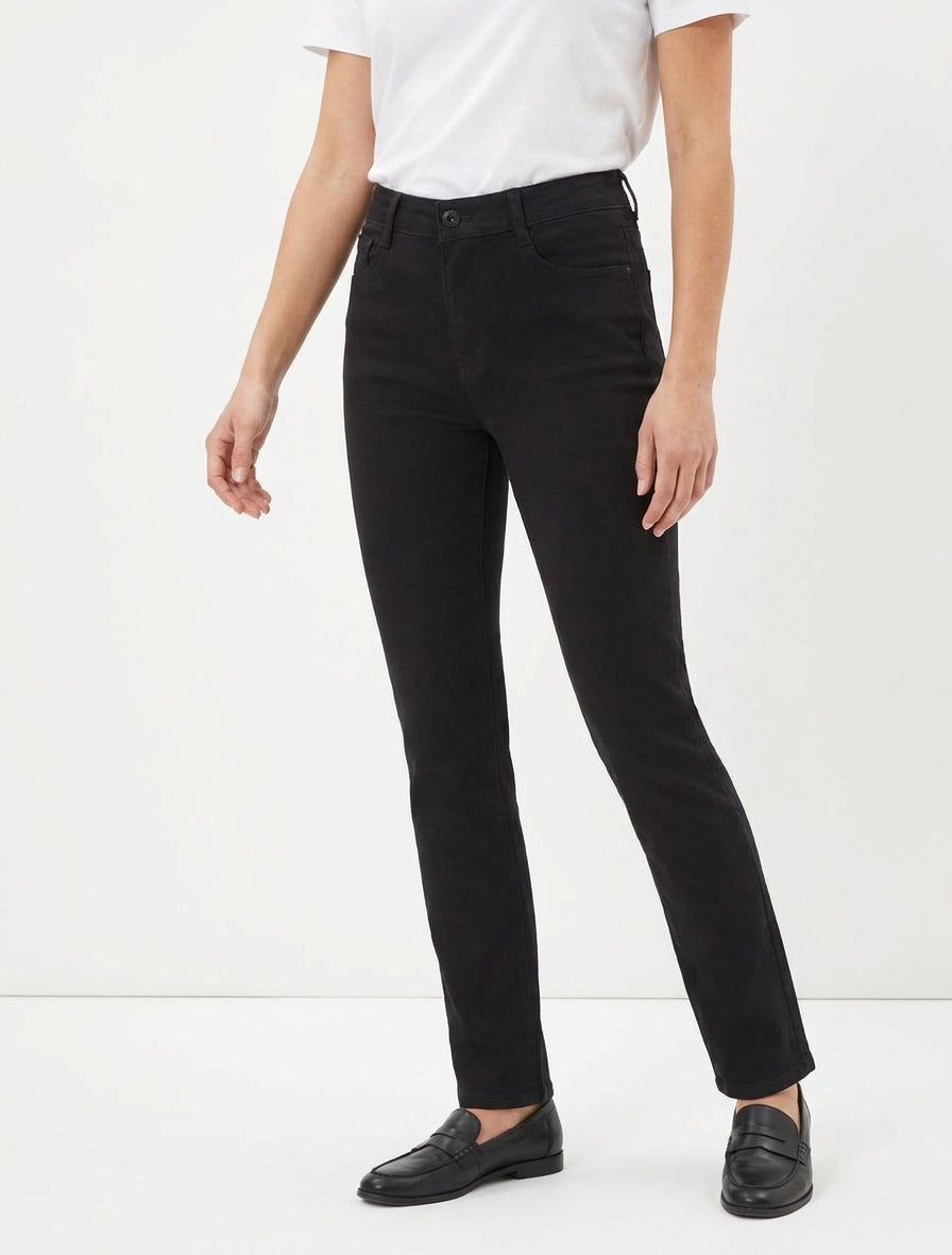 Jean uni coupe droite - Noir