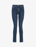 Jean droit taille haute effet délavé - Bleu denim - 4