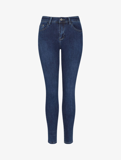 Jean slim à taille haute - Bleu denim - 4