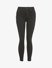 Jean skinny à taille haute et griffures - Noir - 1