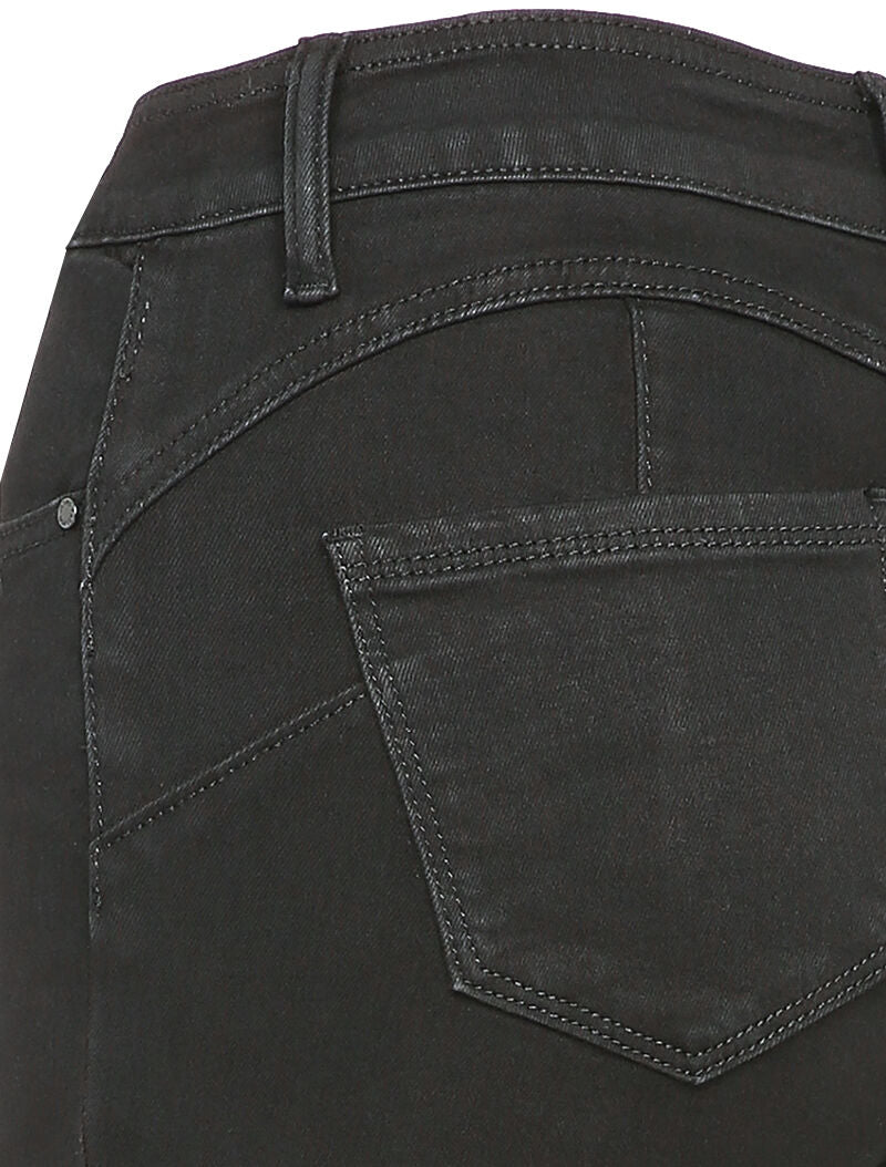 Jean skinny à taille haute et griffures - Noir - 3
