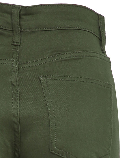 Jean mom à bords retroussables - Kaki - 3