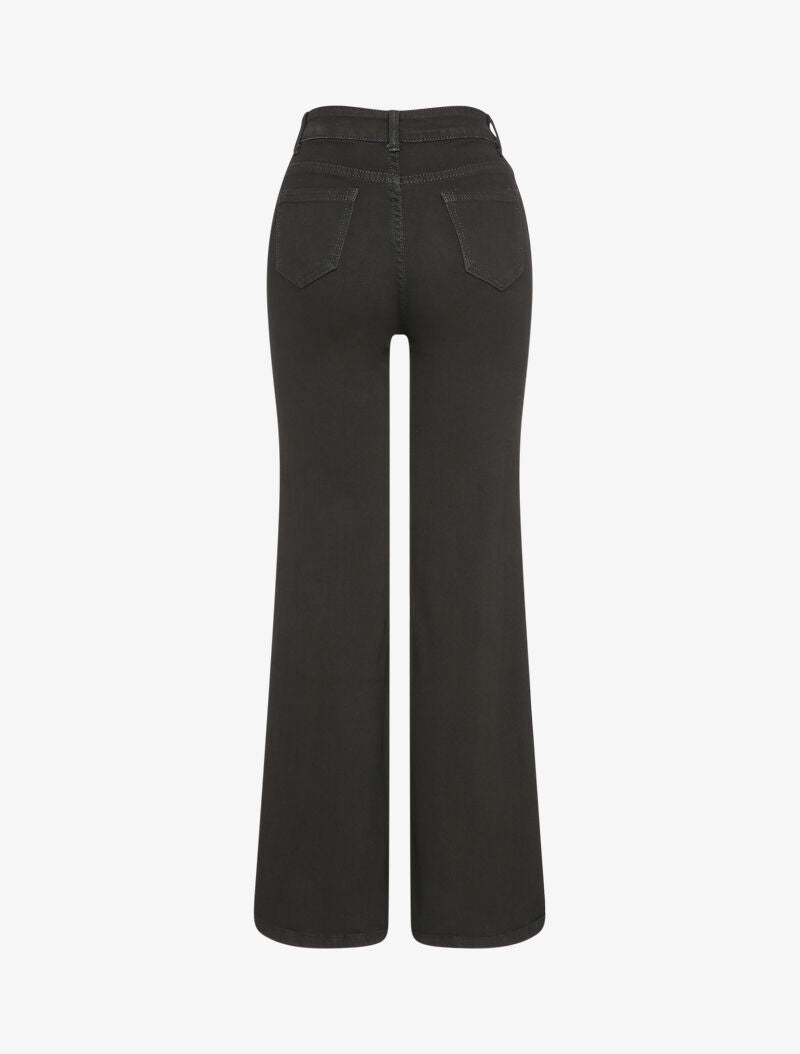 Jean wide leg à taille haute - Noir - 2