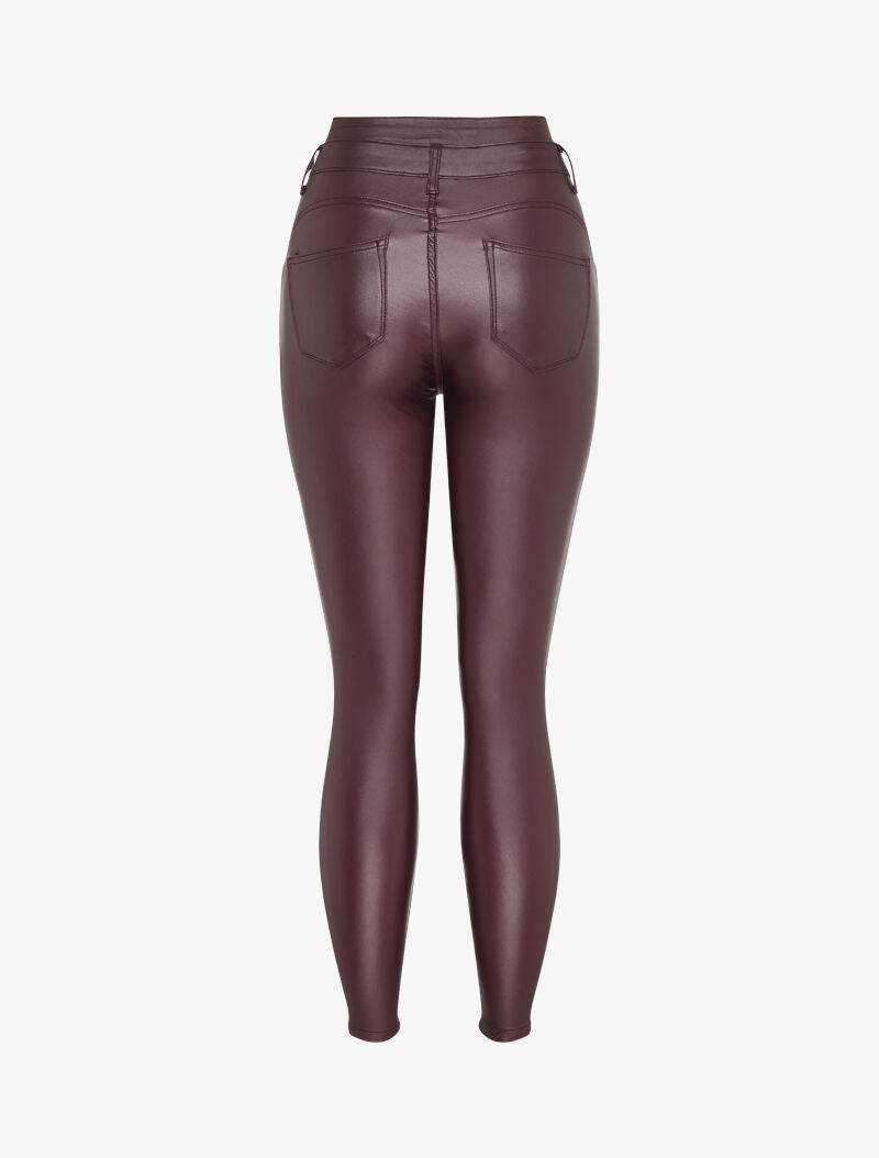 Jean skinny enduit - Bordeaux - 2